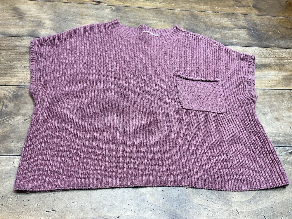 Free People Beach Oversized Boxy Freya Sweater Rib Knit Top Size Large